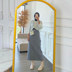 ROK JEANS CARGO JEANS TEBAL NON STRECH