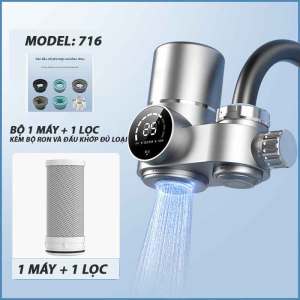 Máy Lọc Nước Tại Vòi Khử UV 10 Lớp Lõi Composite Kháng Khuẩn 99.99% Hiển Thị Nhiệt Độ & Tuổi Thọ Loại Bỏ Clo/Cặn Bã