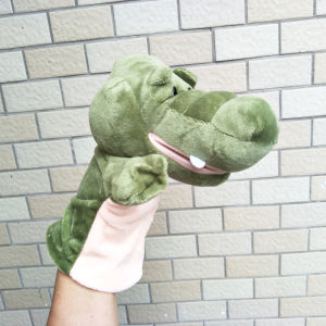 Green crocodile hand puppet children stuffed plush toy