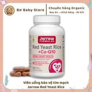 Viên uống bảo vệ tim mạch Jarrow Red Yeast Rice + CoQ10 - Viên uống men gạo lứt ổn định tim mạch và huyết áp - Hỗ trợ giảm cholesterol – mỡ máu → bảo vệ tim mạch toàn diện Bảo vệ tim mạch toàn diện Phù hợp người mỡ máu cao ăn nhiều dầu mỡ