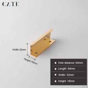 Embedded Wardrobe Door Handle for Edge-Mounted Cabinets and Wardrobes Pull Handle