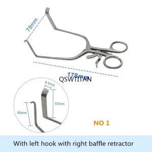 QSWTITAN Stainless Steel Cerebellar Retractor lamina retractor Self-Retaining Cervical vertebra with hook Orthopedic Instrument pet