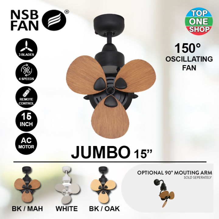 NSB JUMBO15 Inches OSCILLATING CEILING FAN AC Motor 3 Blade 4 Speed 150