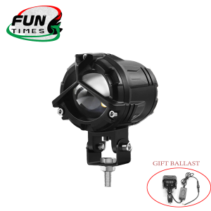【Fun Times】MDL 30W Mini Driving Light Laser Gun Motorcycle Auxiliary Light Dual Color White&Yellow Giant Eye High/Low Beam Flash Spotlight LED Work Light For Motorcycle Car