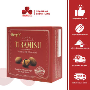 Socola Tiramisu phủ bột phô mai mascarpone - Beryls Classic Tiramisu - hộp giấy 65g