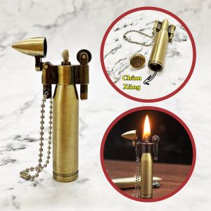 BẬT LỬA - MÓC KHÓA DOLPHIN XĂNG ĐÁ CỔ HÌNH VIÊN KIM LOẠI- (XÀI XĂNG) chưa có xăng