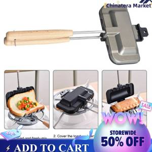 【Chinatera】Grilled Cheese Maker Multifunctional Pie Maker Rectangle High Temperature Resistant for Breakfast Pancakes Toast Omelets
