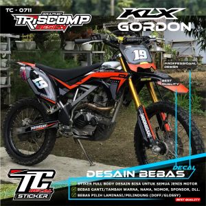 Bisa Request Decal Sticker KLX Gordon kombinasi nomor hologram motif simpel Custom Ubah nama dan nomor - List variasi Skotlet motor KLX gordon dtracker fullbody Striping Motor gordon fullbody desain simpel racing terbaru bebas custom request TC-0711