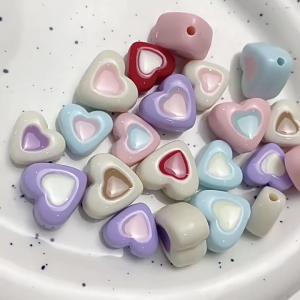 Acrylic hạt hình trái tim macaroon tình yêu-trái tim hạt cườm rời hạt cườm cho vòng đeo tay tự làm làm hàng thủ công Quà Tặng vòng cổ