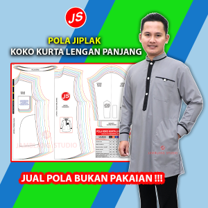 Pola Jiplak Koko Kurta Lengan Panjang [ Pola Baju Jamblang Studio ]