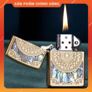 Hộp Quẹt Bật Lửa Xăng Đá Zorro Z91751B Họa Tiết La Bàn Phối Khảm Trai Cực Đẹp