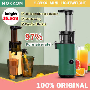 MOKKOM 350ml Mini Portable Slow Juicer Vertical Juicer Blender Press Juicer Double Filtration