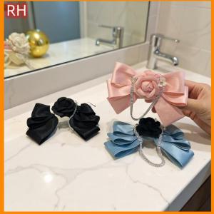 🔥🔥🔥ranghe Tính Khí Lấp Lánh Rhinestone Chuỗi Pháp Camellia Nhiều Lớp Bow Tóc Clip Phụ Nữ Mũ Nón Phụ Kiện Tóc