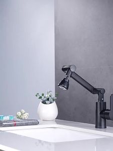 AU Household fine copper kitchen faucet for sink hot and cold washbasin mechanical arm bathroom sink faucet