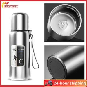 【HOSPORT】600-1000ml 316 Stainless Steel Insulated Thermal Tumbler W/Handle Strap Cold Thermal Tumbler Tumbler for Hot Cold Drink