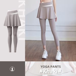 Legging Celana Olahraga Wanita Rok Celana skirt High Waist Polos Yoga Dua lapis baju gym tennis Running Sport