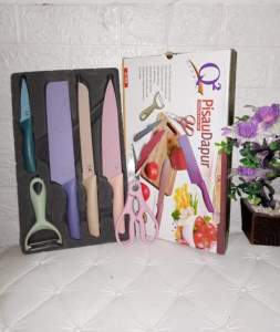PISAU JERAMI / PISAU SET 6 IN 1 / PISAU JERAMI KERAMIK / PISAU JERAMI MULTIFUNGSI KITCHEN KNIFE STAINLESS GANDUM / PISAU JERAMI Q2-8606 / Q2 8606