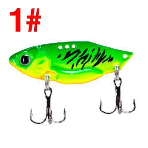 1PCS Metal Colorful VIB Lure 3.5g/5g/7g/10g/14g 3D Eyes Fishing Spoons Lures Sinking Jig Hard Bait With Double Treble Hooks