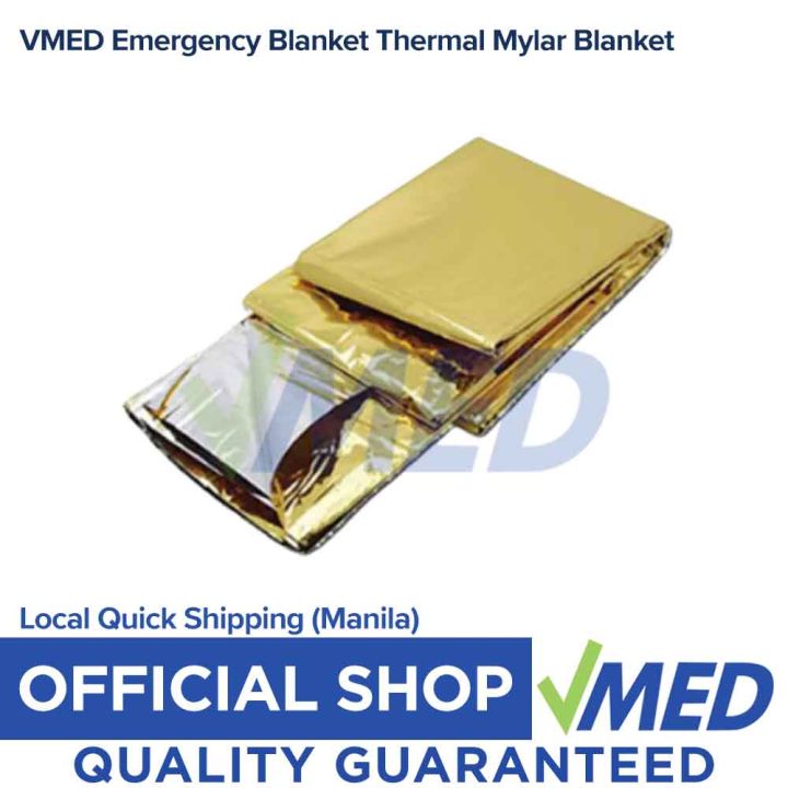 VMED Emergency Blanket Thermal Mylar Blanket Lazada PH
