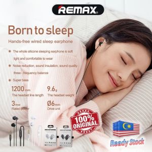 Original Remax Sleeping Earphone 3.5mm Plug with Microphone for Under The Pillow Sleep In-ear Comfortable Sleeping Side RM-518