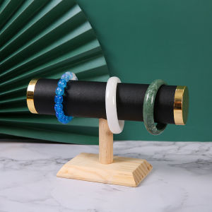 Elegant Single Tier Wooden Jewelry Organizer Stand Necklace Bracelet Display Storage Rack For Jewelry