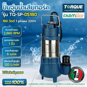 ปั๊มแช่ดูดโคลน 1" - 1 1/2" TORQUE รุ่น DS-180 ปั๊มจุ่ม ไดโว่ สำหรับน้ำเสีย จำหน่ายโดย Montree More
