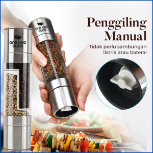 COD One Two Cups Penggiling Biji Lada 2 in 1 Spices Pepper Grinder 200ml - OT-22