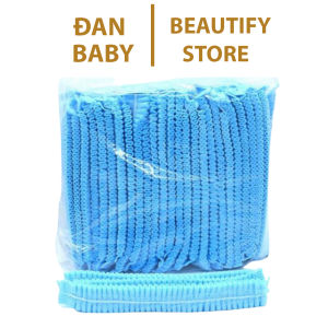 Mũ chùm đầu y tế nón con sâu chùm đầu mũ y tế màu xanh gói 100 cái