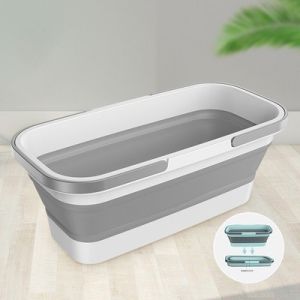 Silicone Collapsible Mop Bucket With Handle Multi-Purpose Portable Folding Water Storage Bucket