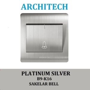 ARCHITECH Platinum B9-K16 Sakelar - Saklar Bel Silver
