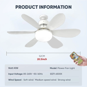Japan Musiko 2-in-1 40W Kipas Langit-langit dengan Lampu E27 Multifungsi Dengan Peredupan Remote Control