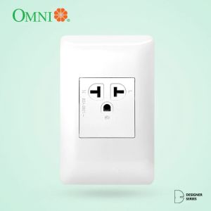 OMNI Aircon Tandem Outlet 20A Designer Series DP1-WA401 Graphite Titanium Brass Ivory Color
