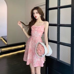 Đầm hoa tiểu thư màu hè cổ gấp nếp trẻ trung thời thượng ảnh thật cuối V37 phong cách Hàn Quốc