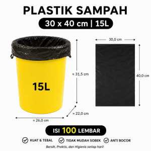 Plastik Sampah Trash Bag HDPE Premium Tebal 30 40 Micron Kantong Sampah Hitam 30x40–90x120 Jumbo