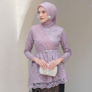 EMRAN BATIK BISA COD- Batik Couple Pasangan Dahlia Kebaya Sarimbit Pasangan Muda Kebaya Sarimbit Kekinian Brokat tulle Mix Payet Pemium Kebaya Wisuda Masa Kini