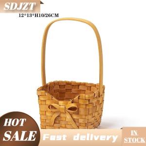SDJZT Liễu mây cô dâu Giỏ Hoa Dã Ngoại container tay dệt hoa sắp xếp giỏ với xử lý Dã Ngoại dệt giỏ