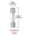 Slow Blow Glass Fuse 5x20 6x30 250V 1A 2A 3A 5A 6A 8A 10A 12A 15A 20A 30A Glass Tube Fuse Fius Kaca. 