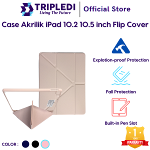TRIPLEDI Case Acrylic For iPad 7 8 9 Air 3 Pro 1st Generation10.2 10.5 inch Casing PU Leather Foldable Y Magnetic Soft TPU Flip Cover Akrilik Shockproof