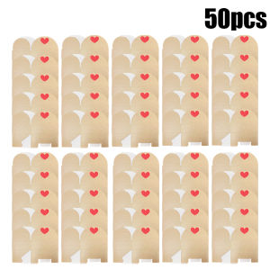 Dizoey 50Pcs Valentines Day Gift Box Simple Present Package Romantic Heart Pattern Craft Paper Decor Love Jewelry Kraft Envelope Box