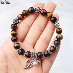 [XẢ KHO GIẢM SÂU] Vòng đá mắt hổ đỏ nâu 4A charm bạc 925 cao cấp