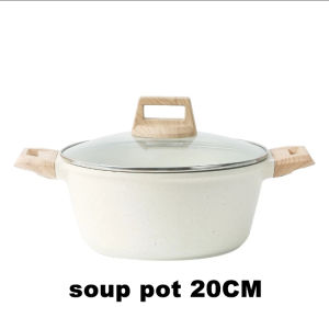Ecowin Cosy Granite Non Stick Casserole Pot Large Capacity Soup Pot with Lid 24cm 28cm Cookware Compatible With Induction