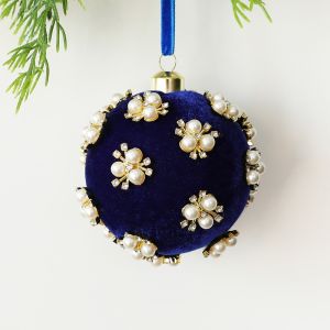 WENKEN Vải nhung phủ nhung Giáng Sinh Bọc Nhung Đường kính 8cm Lõi xốp Đồ trang trí cây thông Noel Thanh lịch Bề sáng bóng trang trí phủ nhung Cây thông Noel
