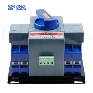 Sacesr Dual Power Automatic Transfer Switch Dual Power Generator Changeover Switch 50HZ/60HZ (GCQ2-63/2P Blue) 8K3Q7