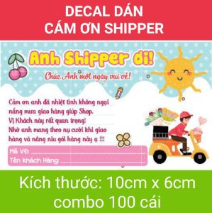 combo 100 Tem dán cảm ơn shipper NHÃN CÁM ƠN SHIPPER-MẪU 7
