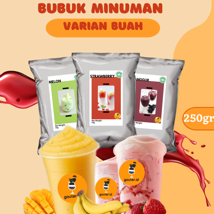 BUBUK MINUMAN RASA BUAH 250GR / SERBUK MINUMAN ANEKA RASA / POWDER