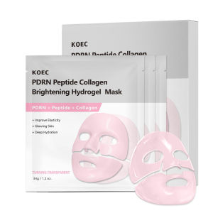 KOEC Collagen peptide PDRN Pink-to-clear mask 4pc Hydrating and Moisturizing Transparent Face Mask