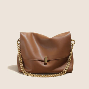 New Genuine Cow Leather Shoulder Chain Bag For Women Large Capacity Crossbody Handbag Messenger Tote Bag Luxury Designer