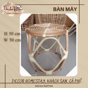 Bàn tròn mây tre cho quán cà phê ban công homestay- Bàn trang trí nhà cửa