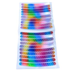 Sticker Glow In The Dark 20Pcs Untuk kendaraan Stiker Strip Reflektif 20 Pcs Untuk Velg Mobil Motor Sepeda Stiker Strip Reflektif Roda Mobil Warna-warni Stiker Tempel Aksesori Stiker Dekorasi