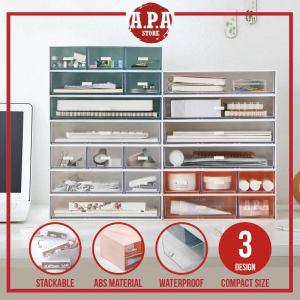 APA Stackable Storage Box Container Drawer Desk Nordic Table Stationery Organizer Makeup Multifunction Kotak Pensil Bekas Alat Tulis